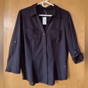 NWT - Maurices Button Down Convertible Sleeves Blouse Size S